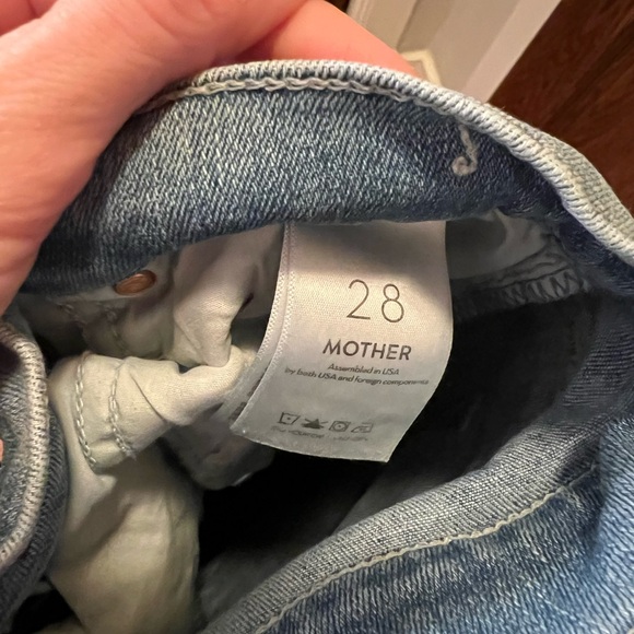 MOTHER High Rise Blue Jeans Distressed Style - Picture 4 of 5